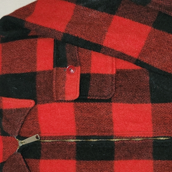 Vintage Woolrich jacket 100% wool red buffalo plaid coat red black checkered - Picture 5 of 9